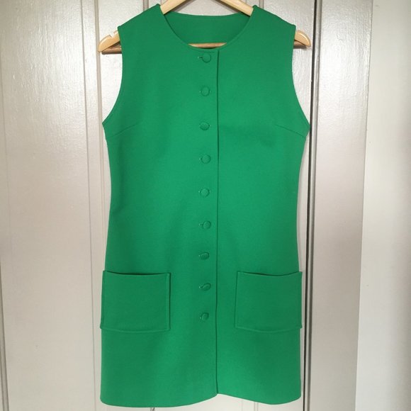 Vintage 60s Green Dress - Picture 1 of 2